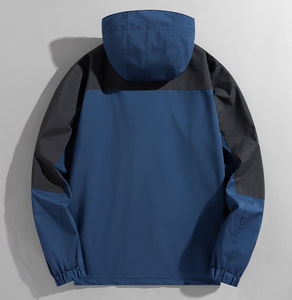 Veste zippée décontractée pour homme, sport, automne, gym, vintage, coupe-vent imperméable, toile 100% coton, style stand pullet, poche - Product Image 2