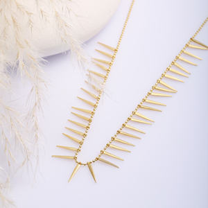 Spike forme Design plaine Shaker collier en gros à la main turc 925 bijoux en argent Sterling pour les femmes - Product Image 4