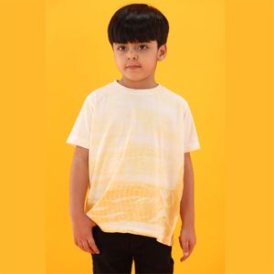 T-shirt Tie and Dye pour garçons, tricot en pur coton, longueur régulière, col rond, demi-manches, pâle, 100% - Product Image 1