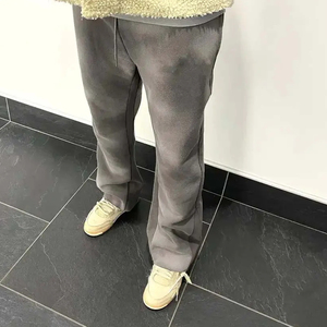 High Quality 100% Cotton Canvas Rhinestone Sweatpants Breathable Eco-Friendly Lightweight Casual Mid Waist Straight Pattern Hot - Product Image 4