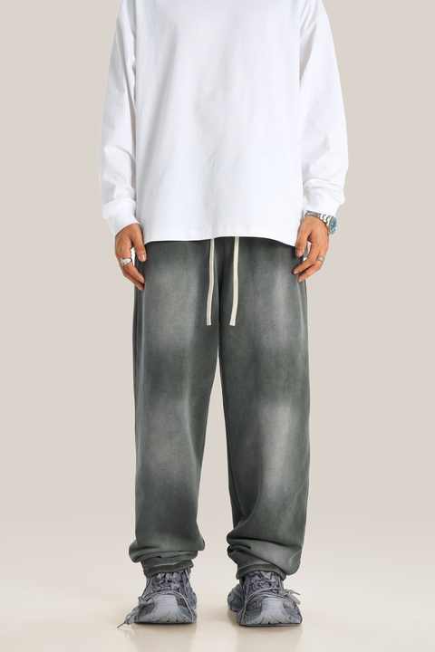 Wholesale Custom Logo Men's Loose Street Pants Trendy Brand Casual Wide Leg Straight Pant Long Leg Length