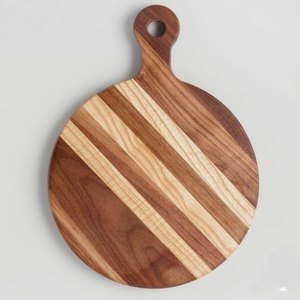 Planche à découper ronde en bois personnalisée avec logo, prix d'usine, vente en gros, plateau de service de cuisine durable, planche à découper en bois de luxe en gros - Product Image 1