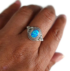 Anillo de Plata de Ley Tailandesa Vintage con Delicado Encaje y Forma de Flor Natural, Regalo de Compromiso, Anillo de Fiesta, Joyería Natural S925, Versátil - Product Image 3