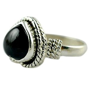 Bague Statement pour Femme en Argent Sterling 925 Fait Main par Navya Craft, Onyx Noir, Style Bohème, Taille 4-13, pour Noël, Anniversaire - Product Image 1