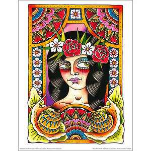 D_Psychedelic Woman with Snails Art Print ของตกแต่งผนังแบบไม่มีกรอบทำจากวัสดุกระดาษ - Product Image 1