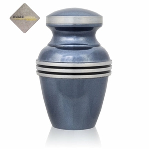 Mini urna de cremación de Metal personalizada plateada, conjunto de urna de cenizas conmemorativas personalizadas, bolsas de terciopelo, diseño moderno de 10 pulgadas - Product Image 2