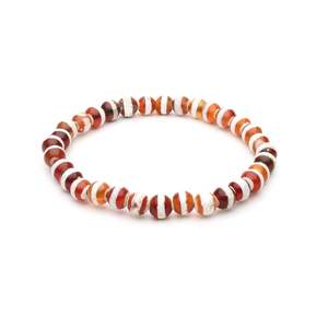 กำไลข้อมือโหราศาสตร์สำหรับทุกเพศทุกวัย ได้รับการรับรองจาก Arihant Gems & Jewels ทำจากหินคาลซิโดนีสีน้ำตาลและสีขาวธรรมชาติ  คริสตัลเสริมพลังบวก - Product Image 2