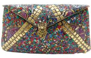 New Collection Luxury Women's Evening Handbag Sparkling Stone Pattern Metal Mosaic <b>Clutch</b> Purse Indian Manufacturer <b>Wedding</b> - Product Image 3
