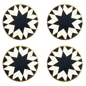 Sous-verres en bois d'acacia avec incrustation d'os teints Ensemble de sous-verres africains à motifs personnalisés pour la décoration de la cuisine et de la table Incrustation d'os - Product Image 4