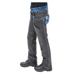 HAUTE QUALITÉ 100% CUIR VÉRITABLE HOMME MOTORCYCLE BIKER MOTORBIKE CHAPS NOIR POUR HOMMES - Product Image 6