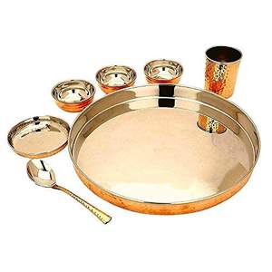 Service de table traditionnel KING, vaisselle en cuivre, service de table indien, service de table en Thali - Product Image 2