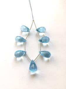 Topaze bleue naturelle, coupe à carreaux, 7 pièces, naturelle, pour la fabrication de bijoux fins, pierre précieuse - Product Image 3