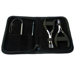 Kit de herramientas de extensión de cabello de acero inoxidable alemán Cinta de acabado de arena en alicates de extensión de cabello con peine y bolsa con cremallera - Product Image 5