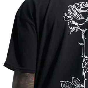 T-shirt décontracté en coton imprimé DTG pour hommes, coupe athlétique à manches courtes, t-shirt d'entraînement de gymnastique, haut décontracté personnalisé - Product Image 4