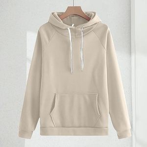 เสื้อวอร์มสีพื้นมีฮู้ดพิมพ์โลโก้แบบพัฟออกแบบได้ตามต้องการเป็นมิตรต่อสิ่งแวดล้อม - Product Image 2