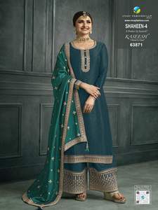 Trajes de diseñador de diamantes bordados de secuencia de seda de calidad superior pesada tradicional india mujeres Venta caliente último Salwar Kameez - Product Image 5