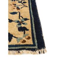 Tapis en laine noué à la main Pechino Blue Paem-1361 à motif floral 3x5 pieds, tapis doux pour salon, couloir, entrée