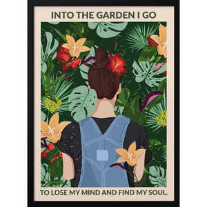 Art mural abstrait moderne avec motif floral 'Into the Garden' imprimé sur toile pour la décoration de la maison, impression numérique sur toile, support inclus - Product Image 4