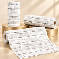 Papier peint en mousse 3D auto-adhésif blanc MORLENX, imperméable, à coller et à décoller, panneaux muraux pour le salon, décoration de la maison