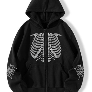 Streetwear personnalisé OEM, 320 GSM, grammage lourd, mélange 100% coton, effet vieilli, délavé à l'acide, délavé soleil, strass, coupe oversize, hiver - Product Image 4