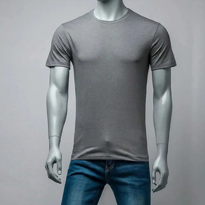 T-shirt surdimensionné en coton épais avec logo imprimé personnalisé en vrac pour hommes de grande taille - Product Image 4