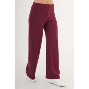 Pantalons doux bordeaux pour femmes en gros avec taille élastique - Product Image 3