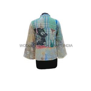 Vestes Vintage Imprimées en Tricot Respirant 100% Coton Réversible et Quilté, Écologiques et à Séchage Rapide, Collection Hiver Flip Side Fashion - Product Image 3