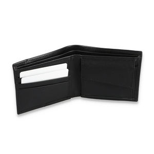 Portefeuilles pliables courts, broderie, logo personnalisé, haute qualité, blocage RFID, cuir véritable de luxe, OEM, mince, noir, mode, grand format - Product Image 2