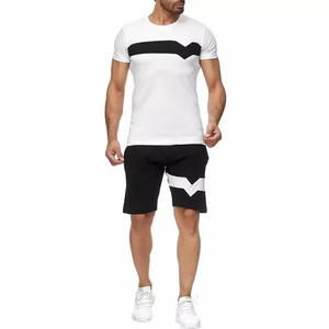 Conjuntos de pantalones cortos informales con logotipo personalizado, chándal de entrenamiento para correr, conjuntos de 2 piezas, camiseta de manga corta de verano, pantalones cortos para hombre - Product Image 1