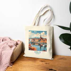 Bolsa de Lona de Viaje Estilo Vintage Oslo Noruega, Regalo Perfecto para Accesorios de Viaje - Product Image 1