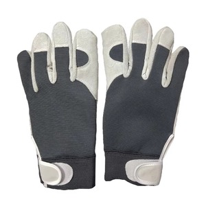 Ensemble de paume en cuir synthétique véritable Gants de travail de sécurité Assemblage du pouce de l'aile Gants de travail en cuir de mécanicien - Product Image 4