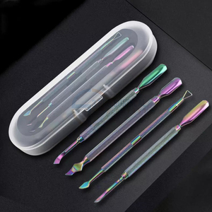 Empujador de cutículas afilado de acero inoxidable para pedicura con mango personalizable, Lima para pies para el cuidado de los pies, elimina la piel áspera muerta con bolsa de DHL - Product Image 1