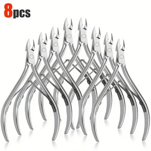 Kit professionnel de soins des ongles avec coupe-ongles en acier inoxydable, ciseaux et exfoliant, lame tranchante - Product Image 1