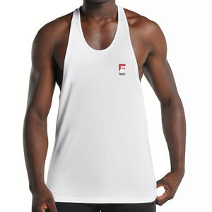 100% coton Spandex hommes gilet de gymnastique séchage rapide décontracté entraînement Singlet confortable tricoté débardeur pour courir Fitness personnalisé - Product Image 3
