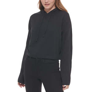 Calvin Klein Jeans Top da donna X-Large in maglia con cappuccio e maniche a campana nero - Product Image 1