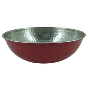 Ensemble de 2 bols en métal de conception classique en nickel de taille moyenne avec bol de service en fer de couleur bleue pour vaisselle et table en vrac - Product Image 2