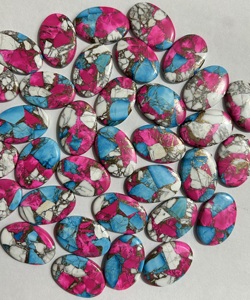 พลอยธรรมชาติขัดและหลวมทำจากทองแดงเทอร์ควอยส์พลอยสีฟ้า - Product Image 3