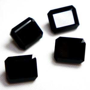 Natural hecho a mano negro ónix Octágono en forma de piedra preciosa suelta facetada corte piedra preciosa suelta venta al por mayor precio de fábrica para joyería gema - Product Image 4