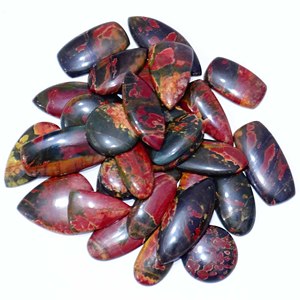 Cabujón de piedras preciosas de cuarzo suelto de jaspe Cherry Creek Natural de alta calidad para la fabricación de joyas, forma mixta - Product Image 3