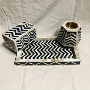 Ensemble de brûleurs à bakhoor en nacre incrustée de perles, collection de luxe pour le printemps et l'hiver, présenté dans un coffret raffiné. - Product Image 1