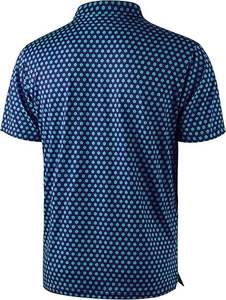 เสื้อยืดลายทางแขนสั้นสำหรับผู้ชายเสื้อโปโลลายถักกระดุมถักโลโก้ผ้าฝ้ายออกแบบได้ตามต้องการ - Product Image 2