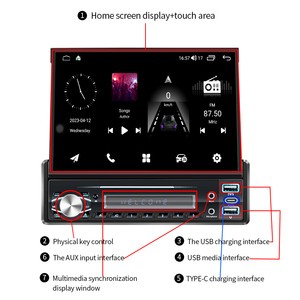 <span class=keywords><strong>Radio</strong></span> de Coche Mekede Android 1 Din, Pantalla Táctil Retráctil HD de 7'', Reproductor Multimedia de Video, Audio Estéreo, Navegación GPS, SIN DVD - Product Image 2