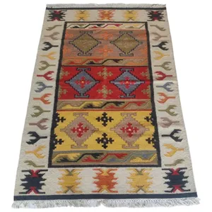 Wool Kilim Rug Livingroom Dinning And Kitchen Carpet and Carpets from Indian Manufacturer and Exporter