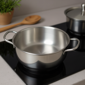 Metalsomma 24cm Stainless Steel <b>Saucepan</b> with Deep Polished Casseroles Durable Minimalist Design - Product Image 3