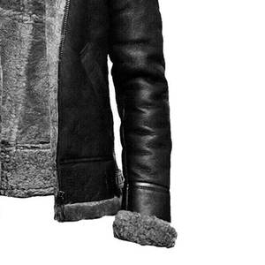 Chaqueta de Cuero B3 de Alta Calidad para Hombre, Informal, Talla Grande, Cálida para Invierno, Transpirable, Cortavientos, con Cierre de Cremallera, Diseño Personalizado - Product Image 4