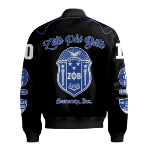 Chaqueta de Satén Zeta Phi Beta para Mujer, Azul y Blanca, Ropa Griega, Bordado del Escudo de la Hermandad 1920, Prenda Exterior Universitaria Premium - Product Image 2