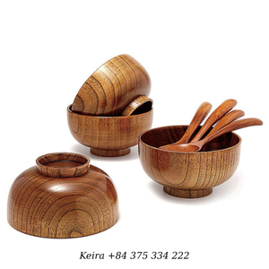 Tazón de Madera de Acacia para Servir Ensaladas, Frutas y Arroz, Decoración para Mesa de Comedor de Cocina, de Vietnam - Product Image 4
