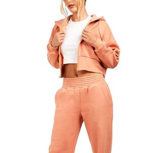 Top qualité surdimensionné 100% coton éponge française en détresse broderie Patch survêtement Vintage lavage à l'acide femmes survêtement - Product Image 3