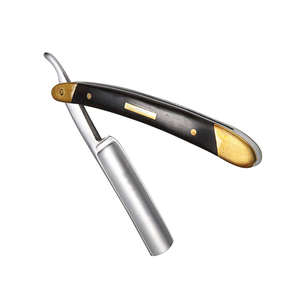 Rasoir professionnel à lame droite pour barbier, rasoir manuel pour barbe, manche en bois, shavette avec design personnalisé - Product Image 1