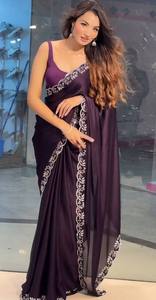 Sari en tissu georgette pour filles prêt à porter sari d'une minute pour femmes - Product Image 2